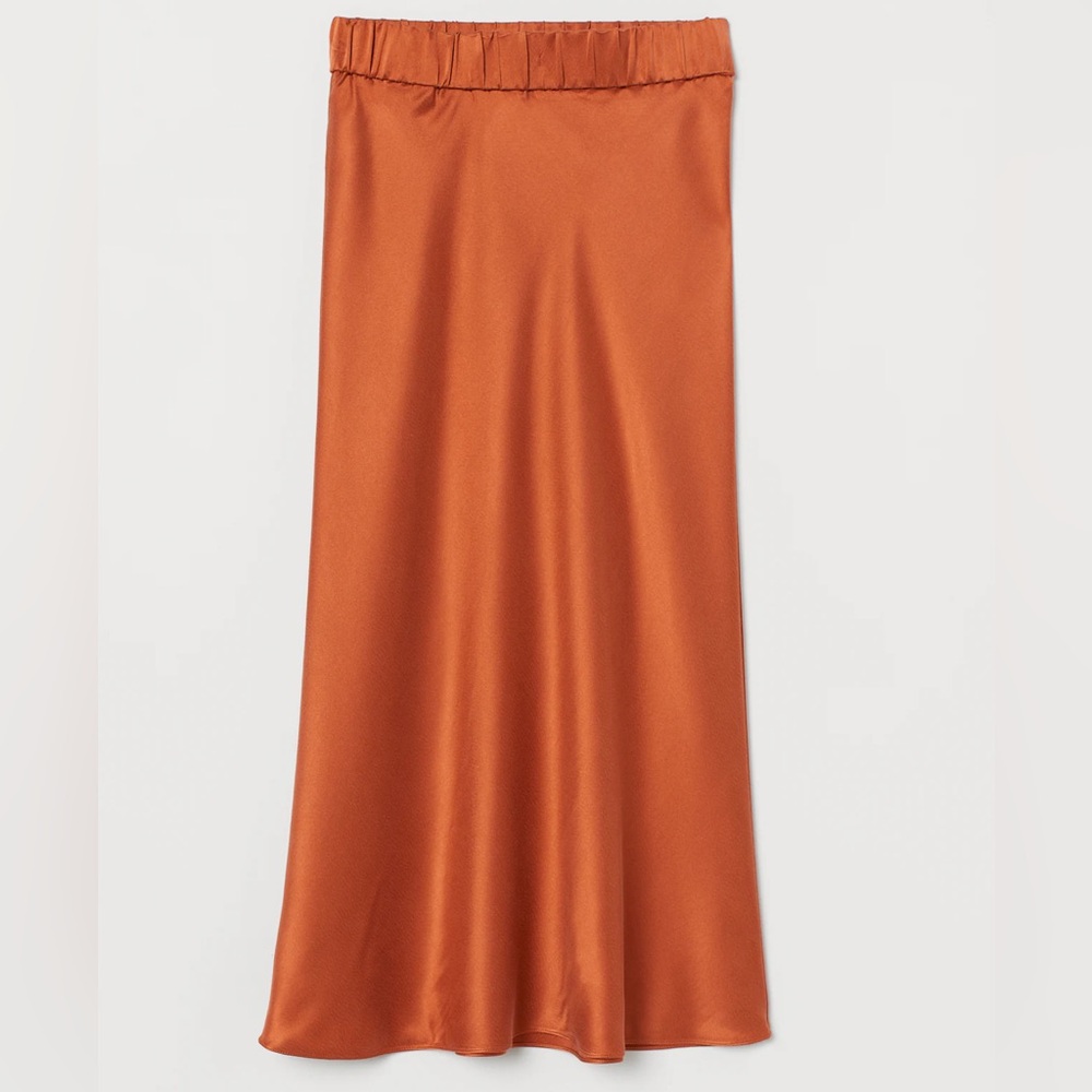 H&M CALF LENGTH SILK SKIRT